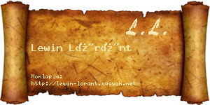 Lewin Lóránt névjegykártya